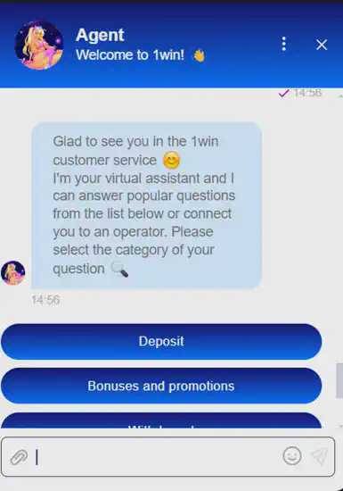 1win live chat